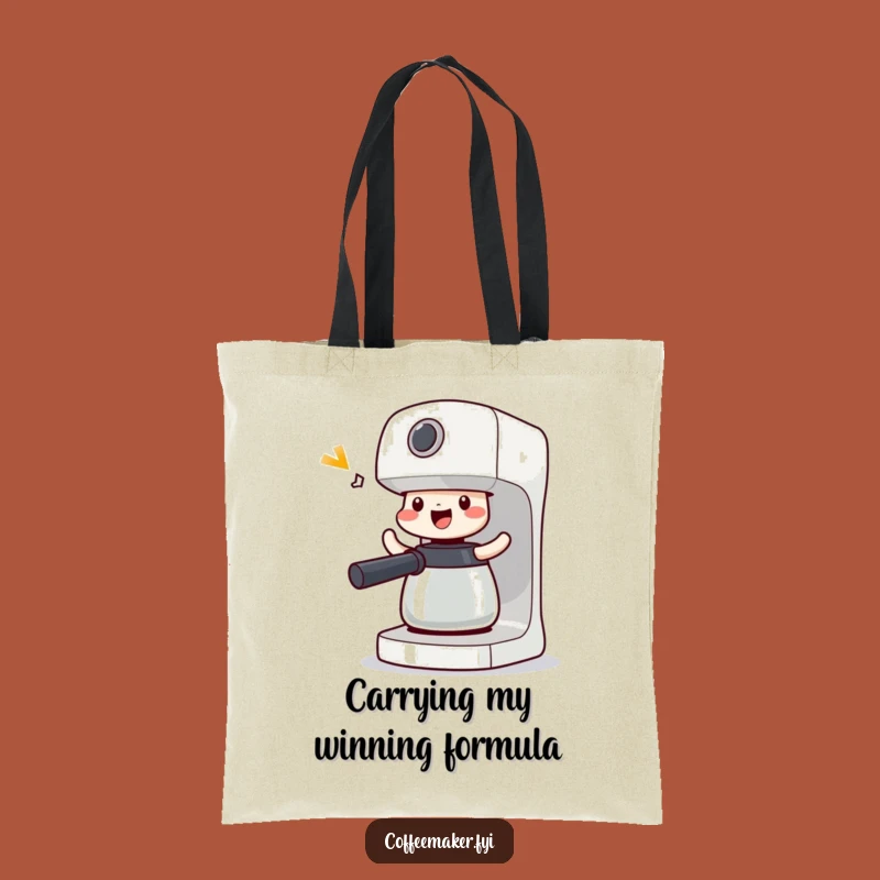 Funny Victorious Coffee Maker Tote Bag: Shimmy & Carry, Fun Gift!