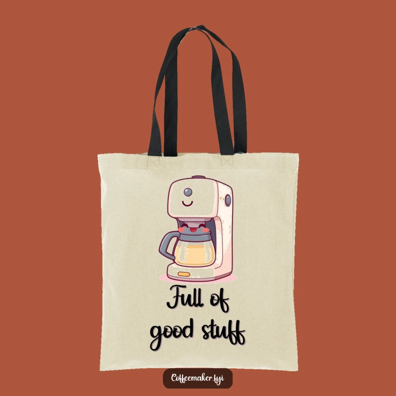 Funny Coffee Maker Tote Bag: Happy Boiling Machine, Kitchen Accessory