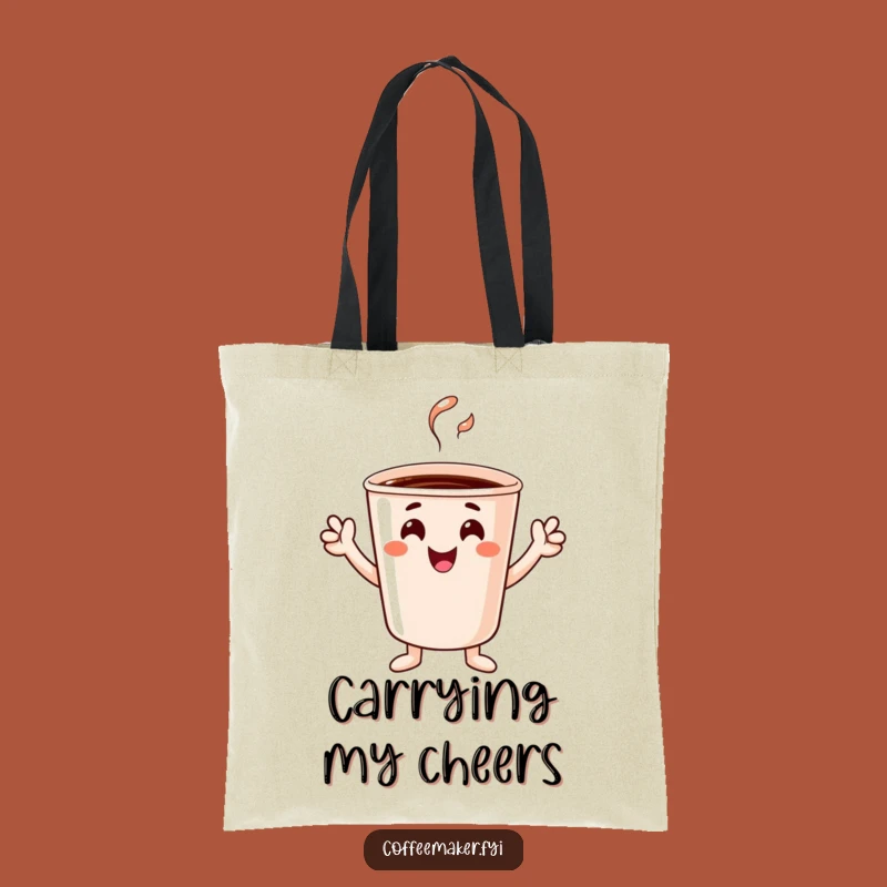 Funny Cheerful Coffee Cup Tote Bag: Carry Your Joy Everywhere