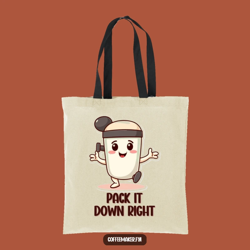 Funny Coffee Tamper Tote Bag - Determined Dance Carry-All Gift