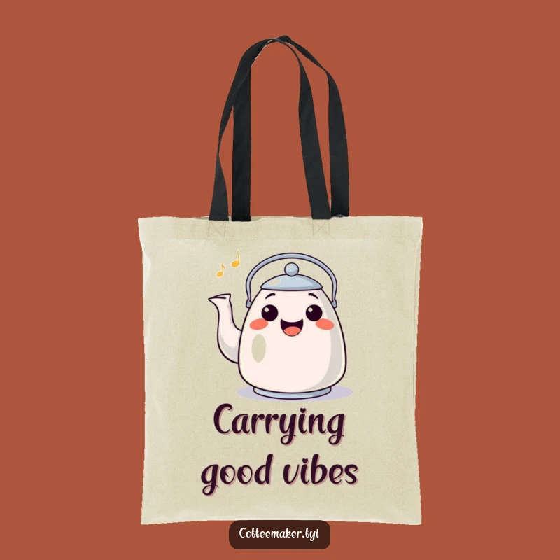 Funny Happy Kettle Whistling Tote Bag - Cheerful Carry-All Gift