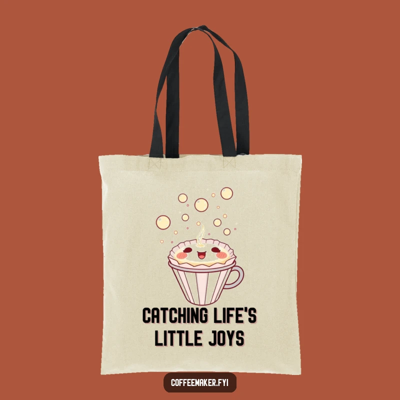 Funny Kawaii Coffee Filter Tote Bag - Bubbly Delight Carryall