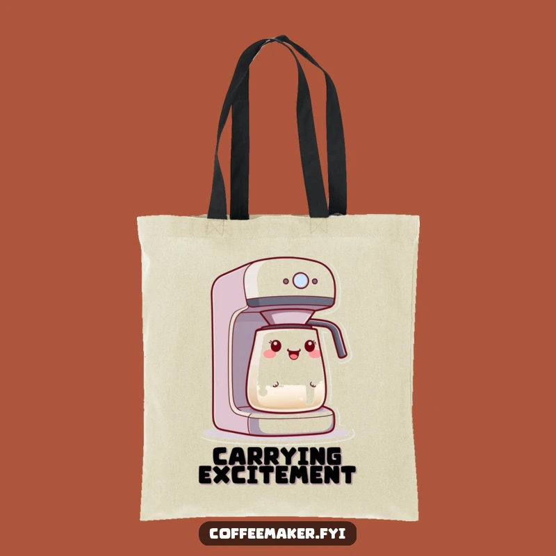 Funny Kawaii Coffee Maker Tote Bag: Brewing Excitement, Blinking Light Carryall, Handy Gift