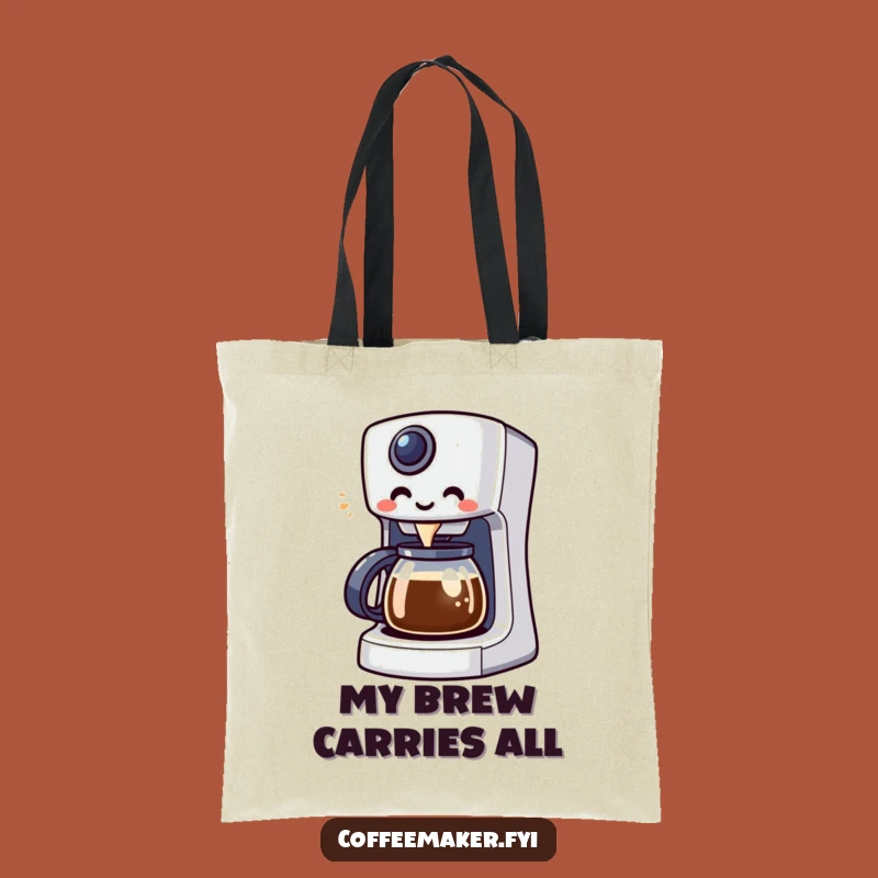 Funny Kawaii Coffee Maker Tote Bag: Carry Your Enthusiasm Everywhere