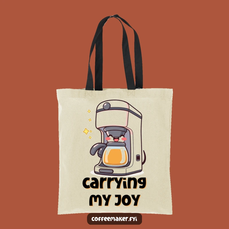 Funny Kawaii Coffee Maker Tote Bag: Joyful Carry-All, Hilarious Accessory
