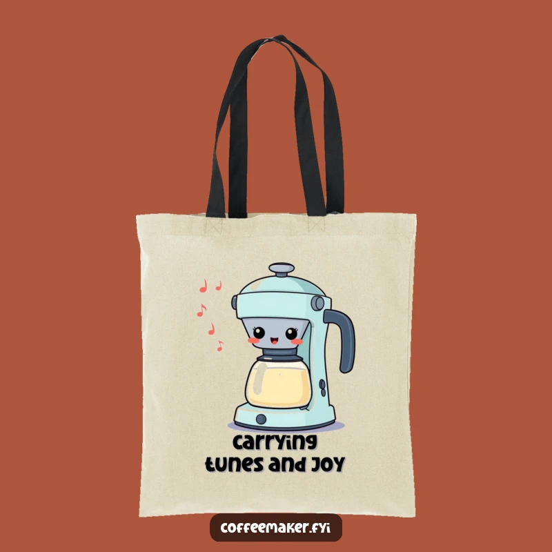 Funny Kawaii Percolator Tote Bag - Whistling Tune Carryall
