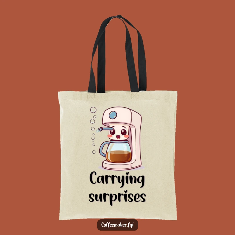 Funny Surprised Coffee Maker Tote Bag - Carry Your Chaos with Style