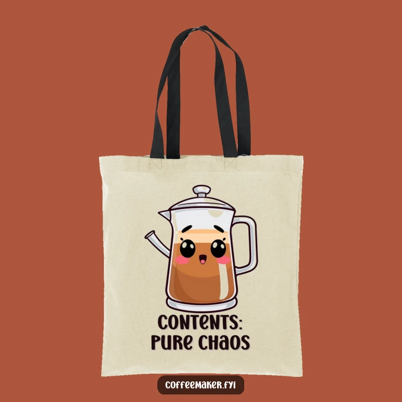 Funny Surprised Coffee Pot Tote Bag - Whimsical Shopping Companion Gift