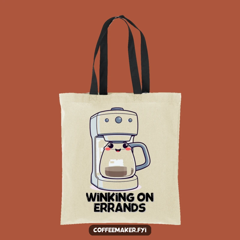 Funny Winking Coffee Maker Tote Bag - Carry Your Goods with a Smile