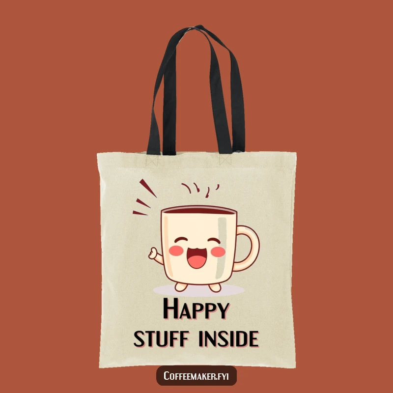 Funny Kawaii Coffee Mug Tote Bag - Carry Your Joyful Shout Everywhere