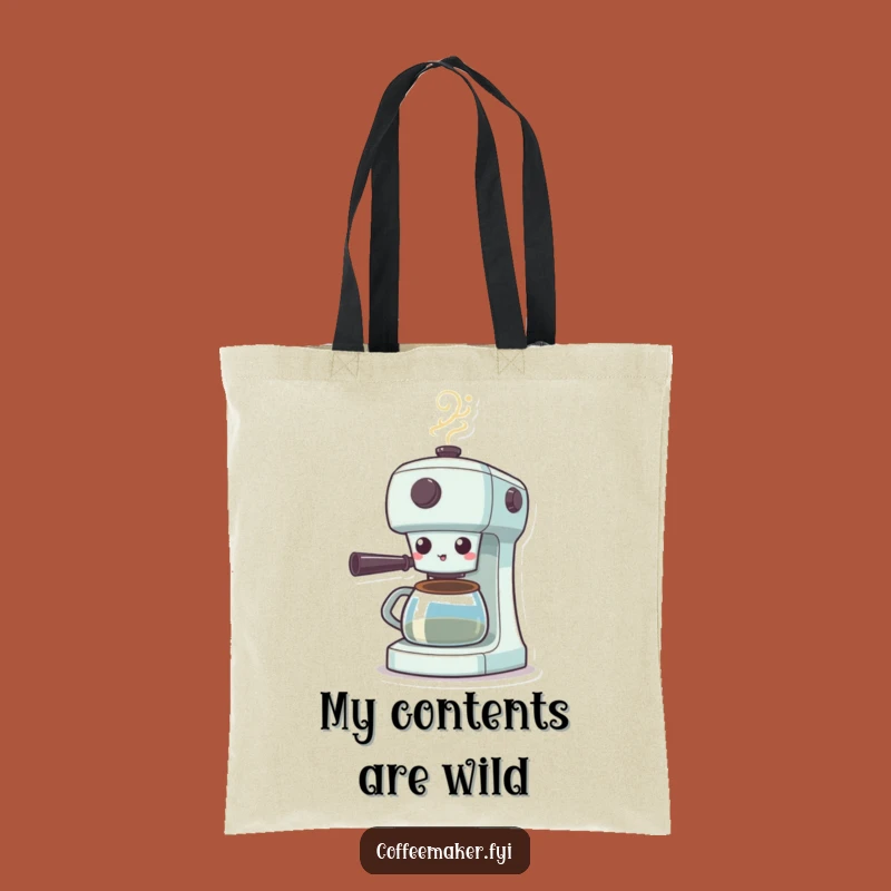 Funny Surprised Coffee Maker Tote Bag: Steamy Shock, Practical Laugh!